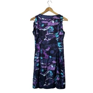 Tory Burch Silk Tent mini Dress Sheath purple printed XS 2